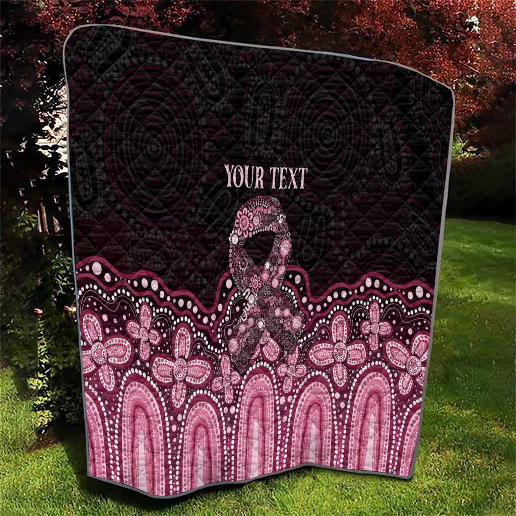 Australia Indigenous Personalized Quilt Aboriginal Pink Ribbon Art