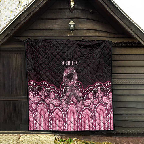 Australia Indigenous Personalized Quilt Aboriginal Pink Ribbon Art