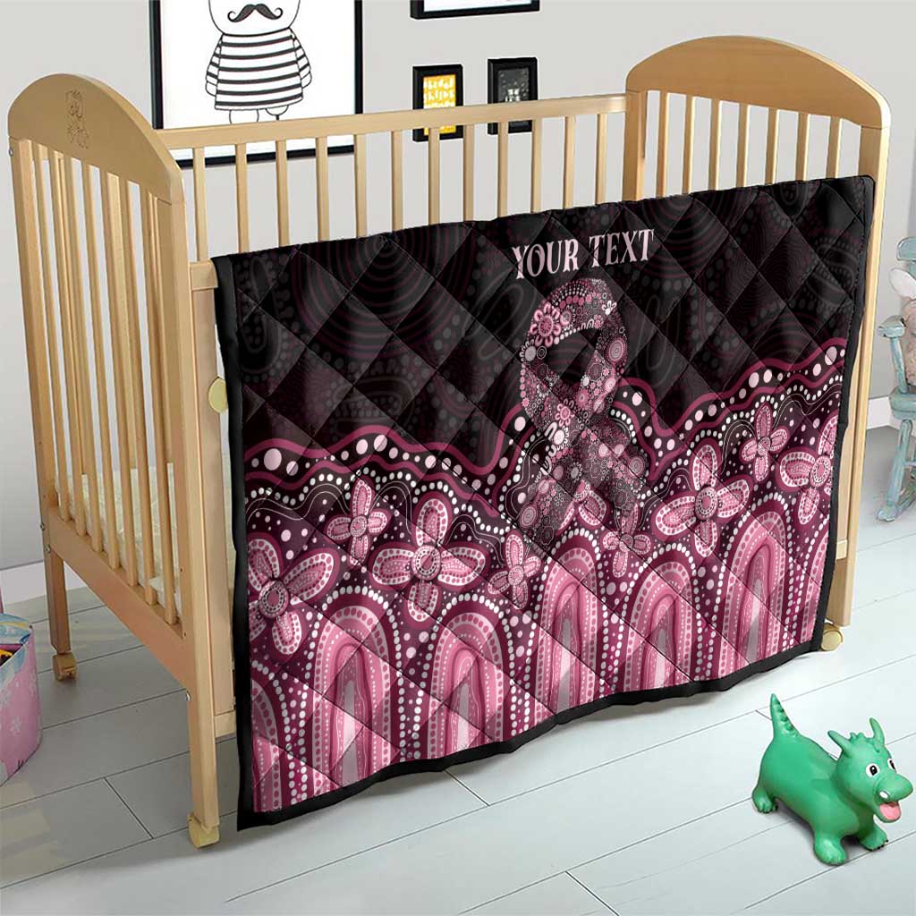 Australia Indigenous Personalized Quilt Aboriginal Pink Ribbon Art