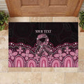 Australia Indigenous Personalized Rubber Doormat Aboriginal Pink Ribbon Art