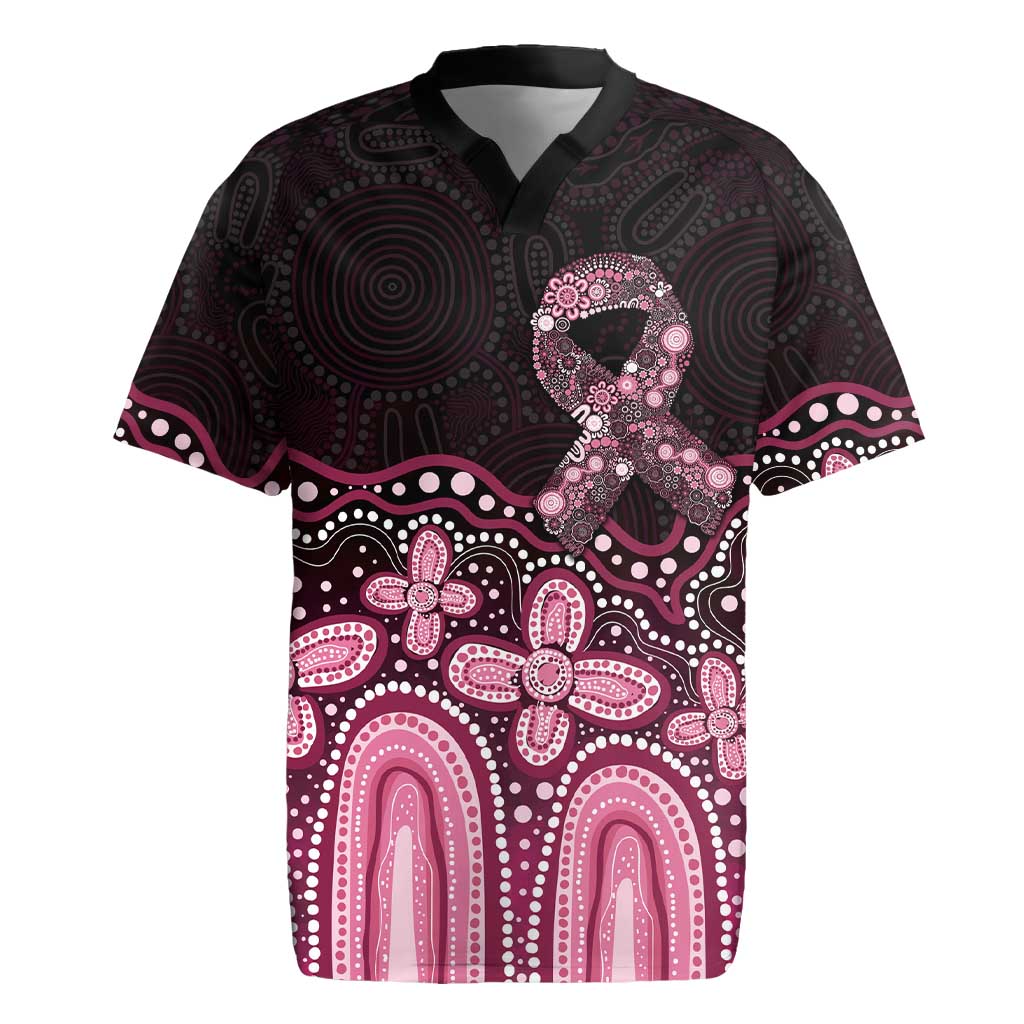 Australia Indigenous Personalized Rugby Jersey Aboriginal Pink Ribbon Art
