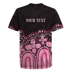 Australia Indigenous Personalized Rugby Jersey Aboriginal Pink Ribbon Art