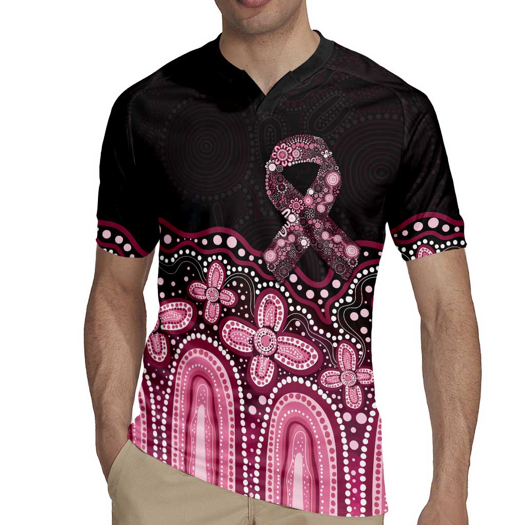 Australia Indigenous Personalized Rugby Jersey Aboriginal Pink Ribbon Art