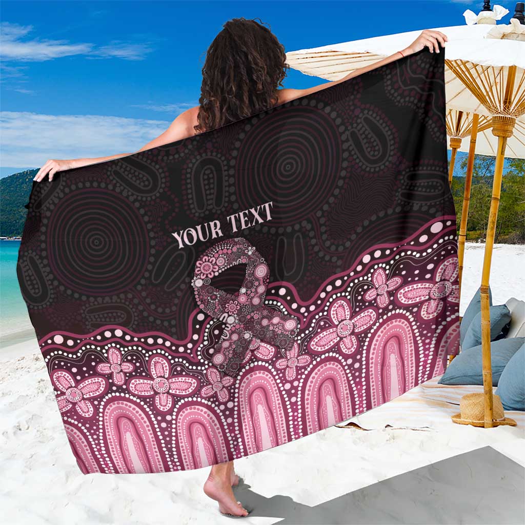 Australia Indigenous Personalized Sarong Aboriginal Pink Ribbon Art