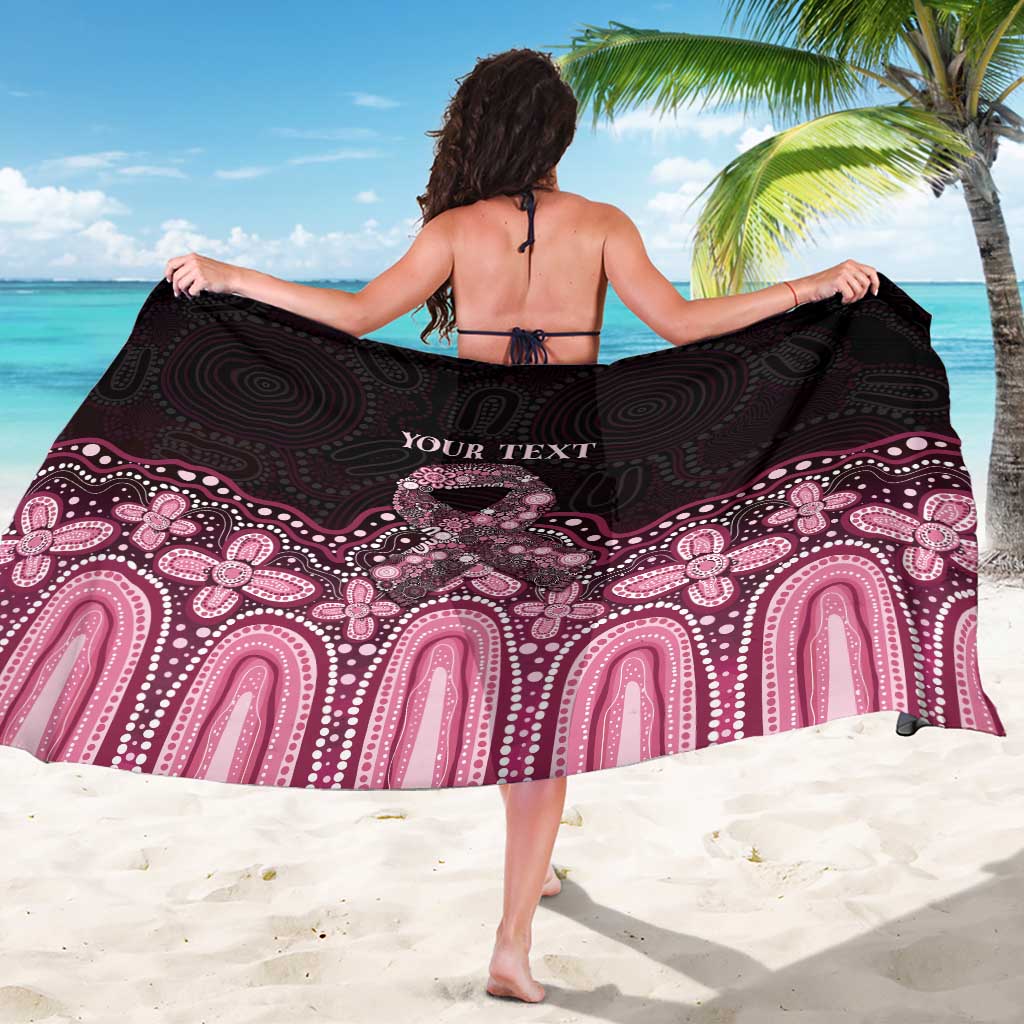 Australia Indigenous Personalized Sarong Aboriginal Pink Ribbon Art