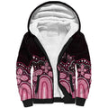 Australia Indigenous Personalized Sherpa Hoodie Aboriginal Pink Ribbon Art