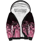 Australia Indigenous Personalized Sherpa Hoodie Aboriginal Pink Ribbon Art
