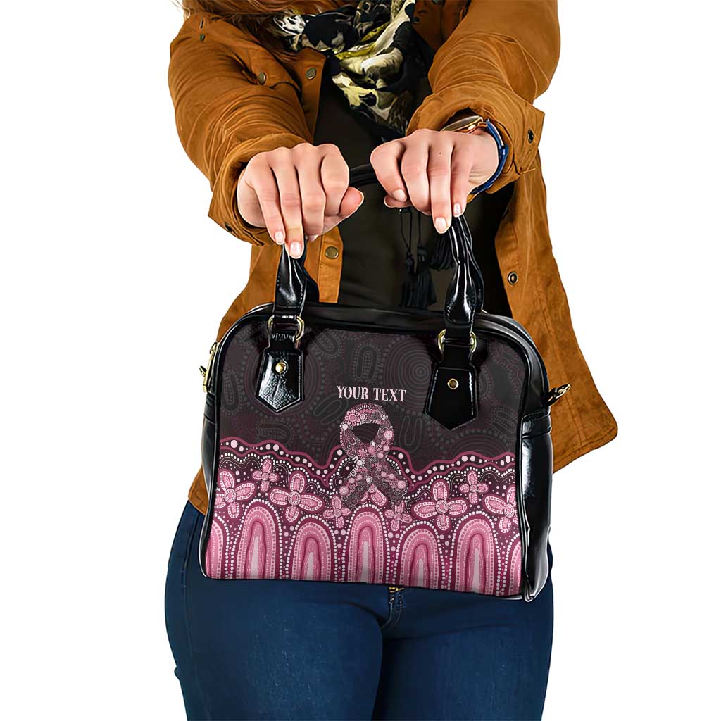Australia Indigenous Personalized Shoulder Handbag Aboriginal Pink Ribbon Art