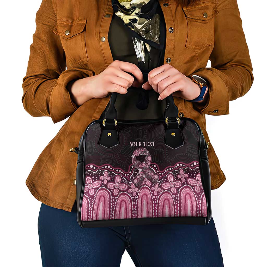 Australia Indigenous Personalized Shoulder Handbag Aboriginal Pink Ribbon Art