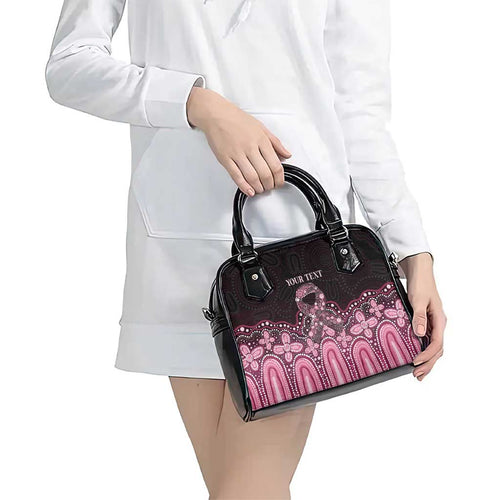 Australia Indigenous Personalized Shoulder Handbag Aboriginal Pink Ribbon Art