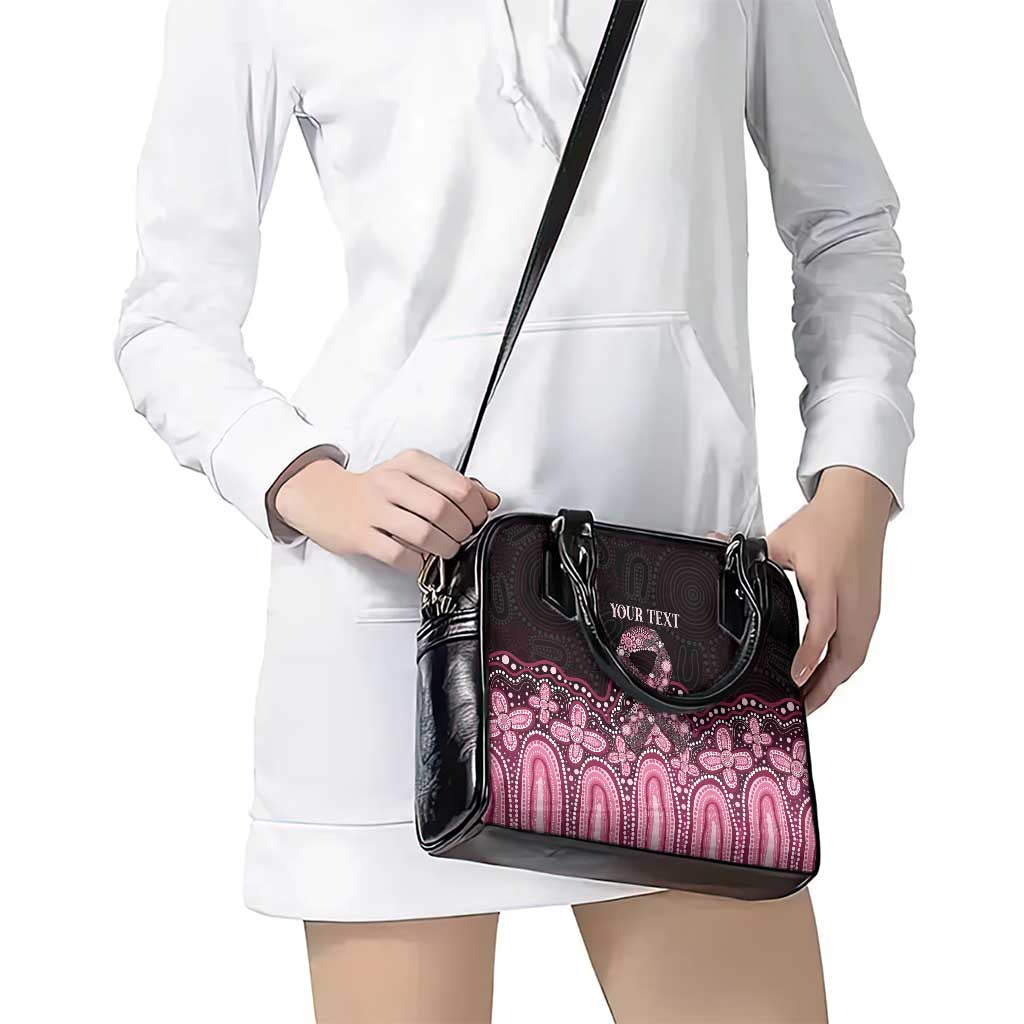 Australia Indigenous Personalized Shoulder Handbag Aboriginal Pink Ribbon Art