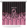 Australia Indigenous Personalized Shower Curtain Aboriginal Pink Ribbon Art