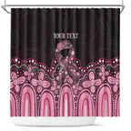 Australia Indigenous Personalized Shower Curtain Aboriginal Pink Ribbon Art