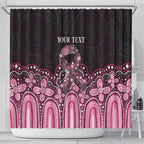 Australia Indigenous Personalized Shower Curtain Aboriginal Pink Ribbon Art