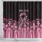 Australia Indigenous Personalized Shower Curtain Aboriginal Pink Ribbon Art