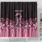 Australia Indigenous Personalized Shower Curtain Aboriginal Pink Ribbon Art