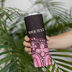 Australia Indigenous Personalized Skinny Tumbler Aboriginal Pink Ribbon Art
