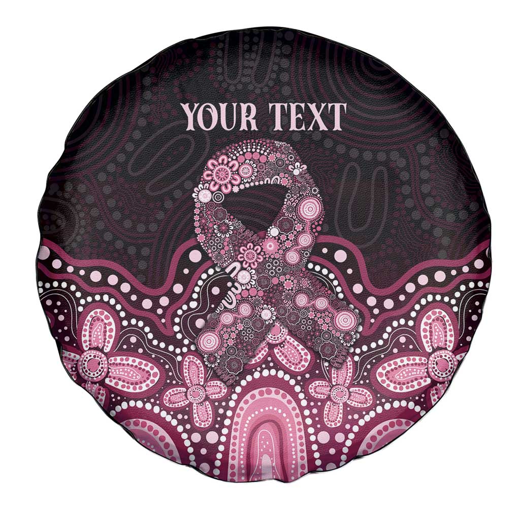 Australia Indigenous Personalized Spare Tire Cover Aboriginal Pink Ribbon Art