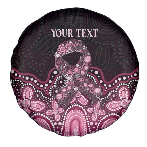 Australia Indigenous Personalized Spare Tire Cover Aboriginal Pink Ribbon Art