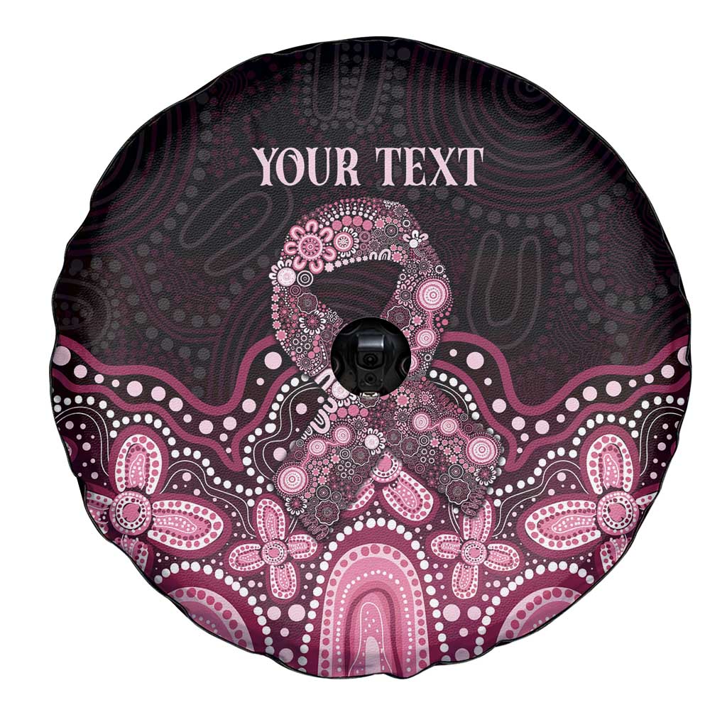 Australia Indigenous Personalized Spare Tire Cover Aboriginal Pink Ribbon Art