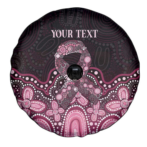 Australia Indigenous Personalized Spare Tire Cover Aboriginal Pink Ribbon Art
