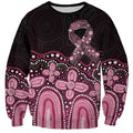 Australia Indigenous Personalized Sweatshirt Aboriginal Pink Ribbon Art