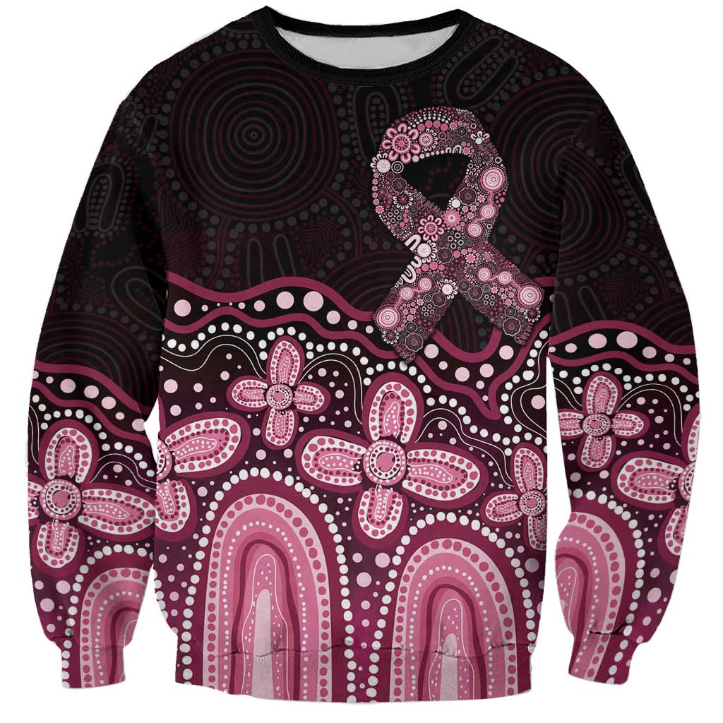 Australia Indigenous Personalized Sweatshirt Aboriginal Pink Ribbon Art