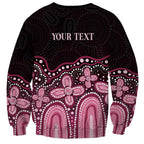 Australia Indigenous Personalized Sweatshirt Aboriginal Pink Ribbon Art