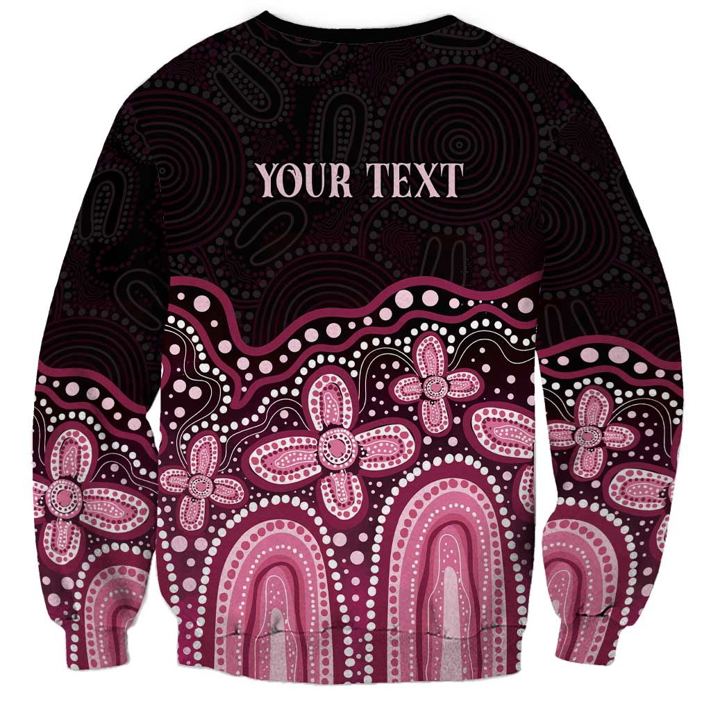 Australia Indigenous Personalized Sweatshirt Aboriginal Pink Ribbon Art
