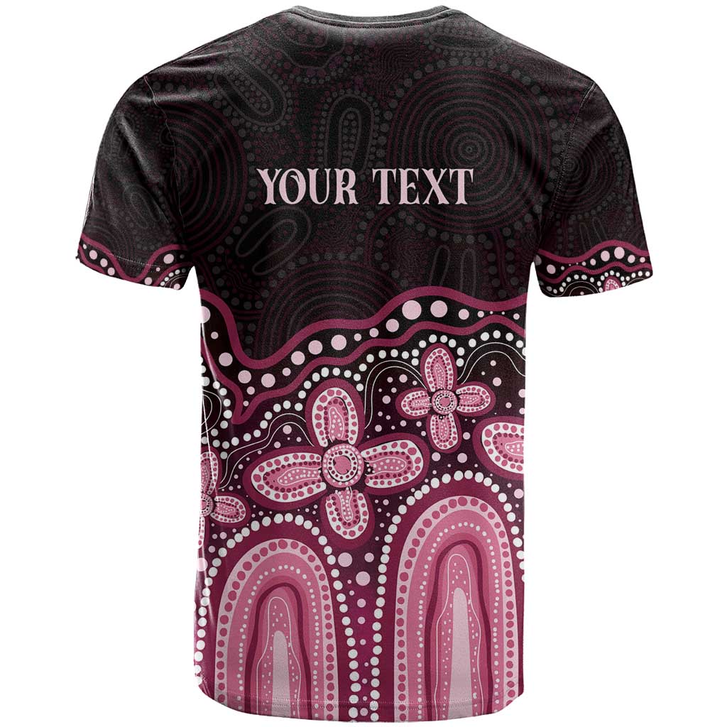 Australia Indigenous Personalized T Shirt Aboriginal Pink Ribbon Art