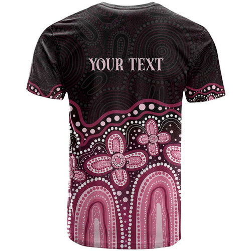 Australia Indigenous Personalized T Shirt Aboriginal Pink Ribbon Art