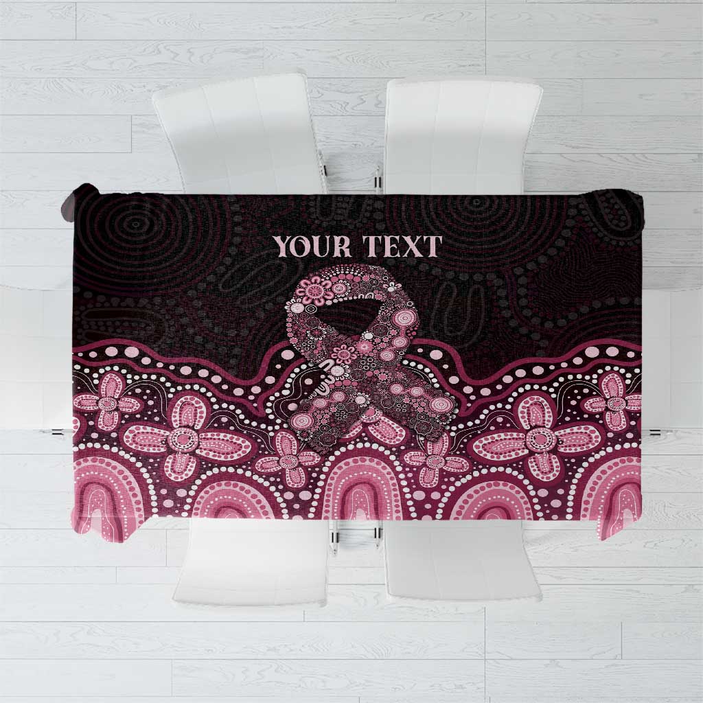 Australia Indigenous Personalized Tablecloth Aboriginal Pink Ribbon Art