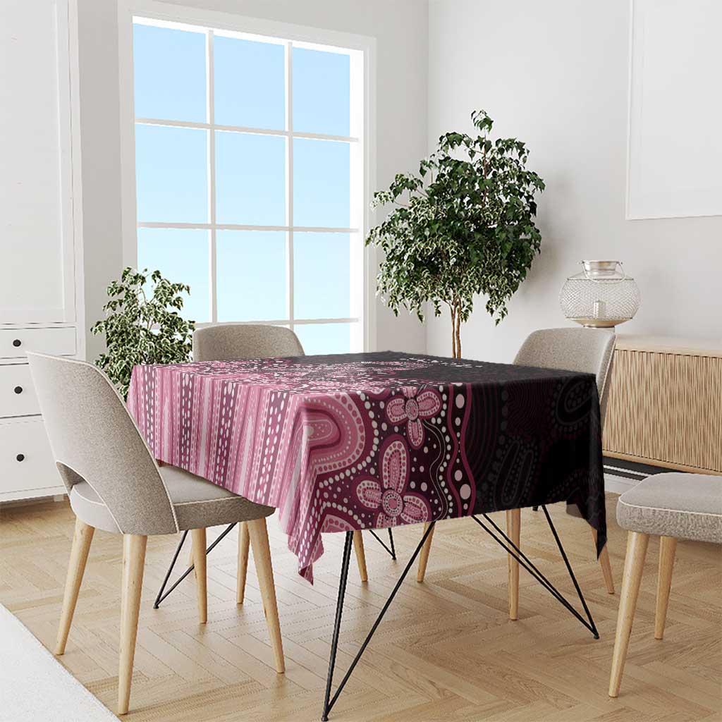 Australia Indigenous Personalized Tablecloth Aboriginal Pink Ribbon Art