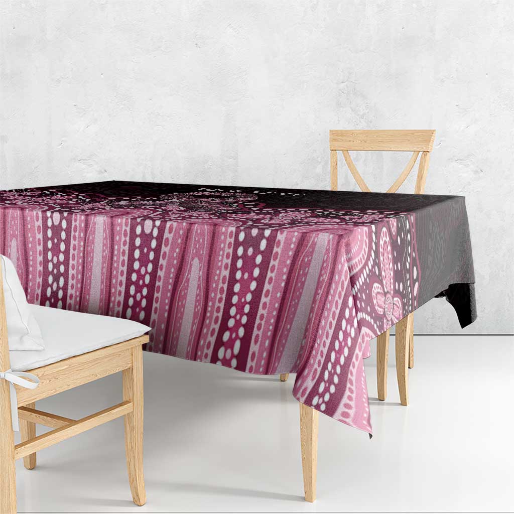 Australia Indigenous Personalized Tablecloth Aboriginal Pink Ribbon Art