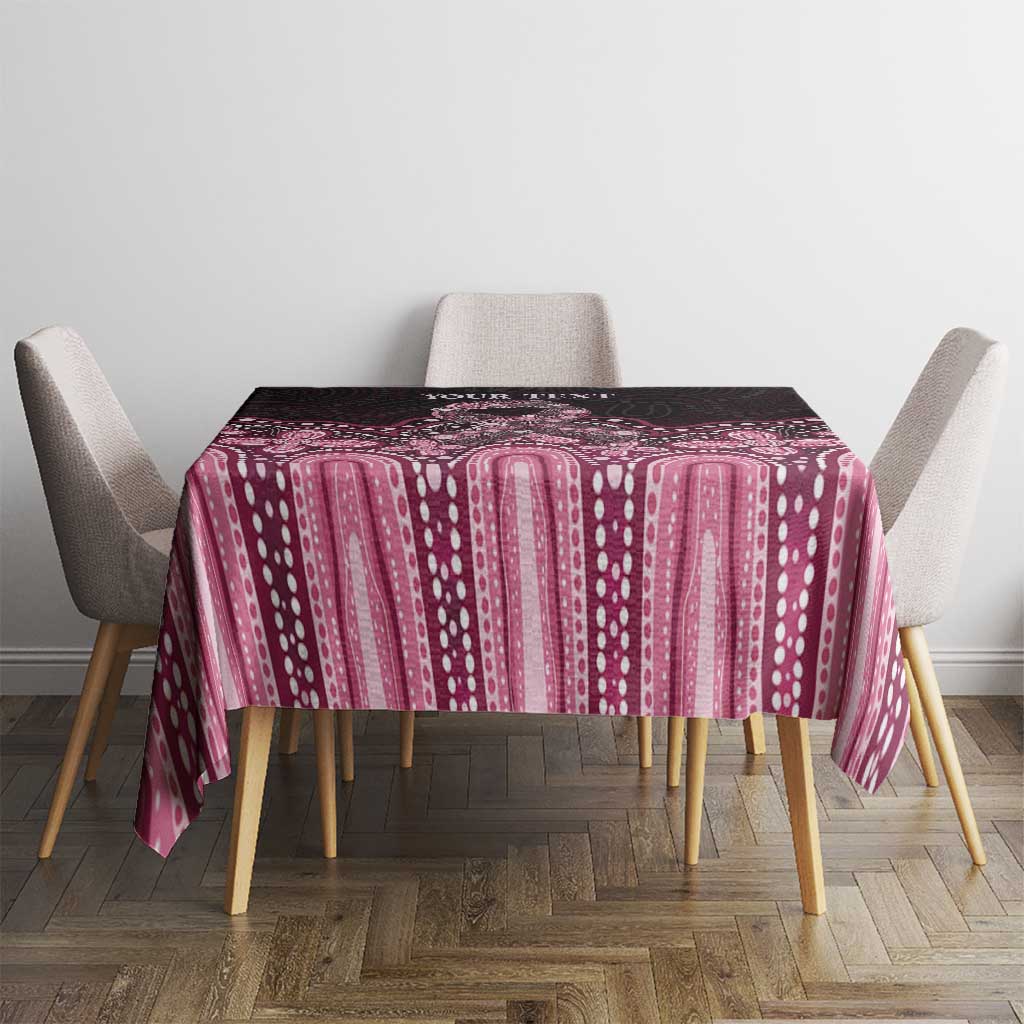 Australia Indigenous Personalized Tablecloth Aboriginal Pink Ribbon Art