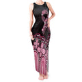 Australia Indigenous Personalized Tank Maxi Dress Aboriginal Pink Ribbon Art