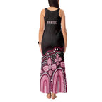 Australia Indigenous Personalized Tank Maxi Dress Aboriginal Pink Ribbon Art