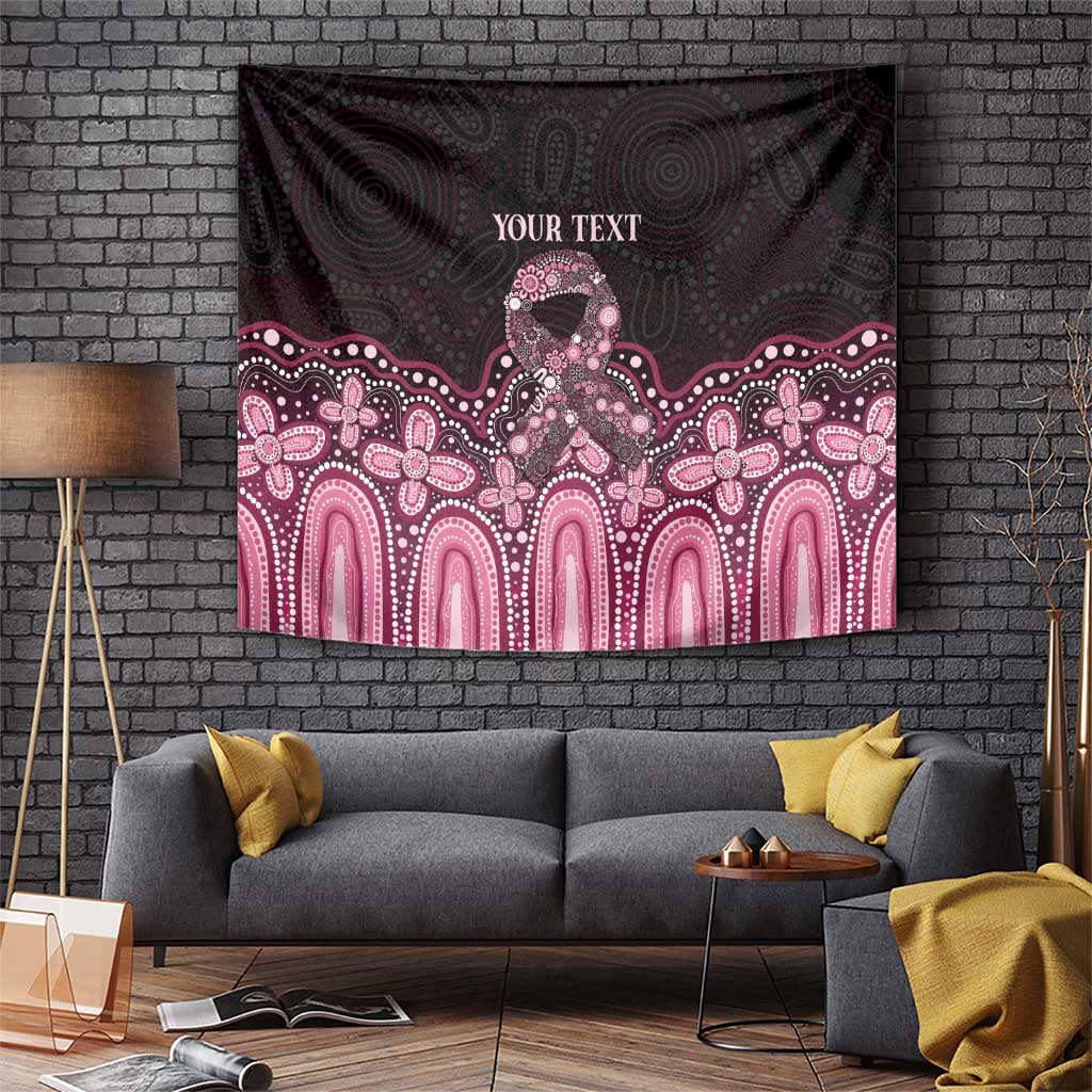 Australia Indigenous Personalized Tapestry Aboriginal Pink Ribbon Art