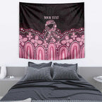 Australia Indigenous Personalized Tapestry Aboriginal Pink Ribbon Art