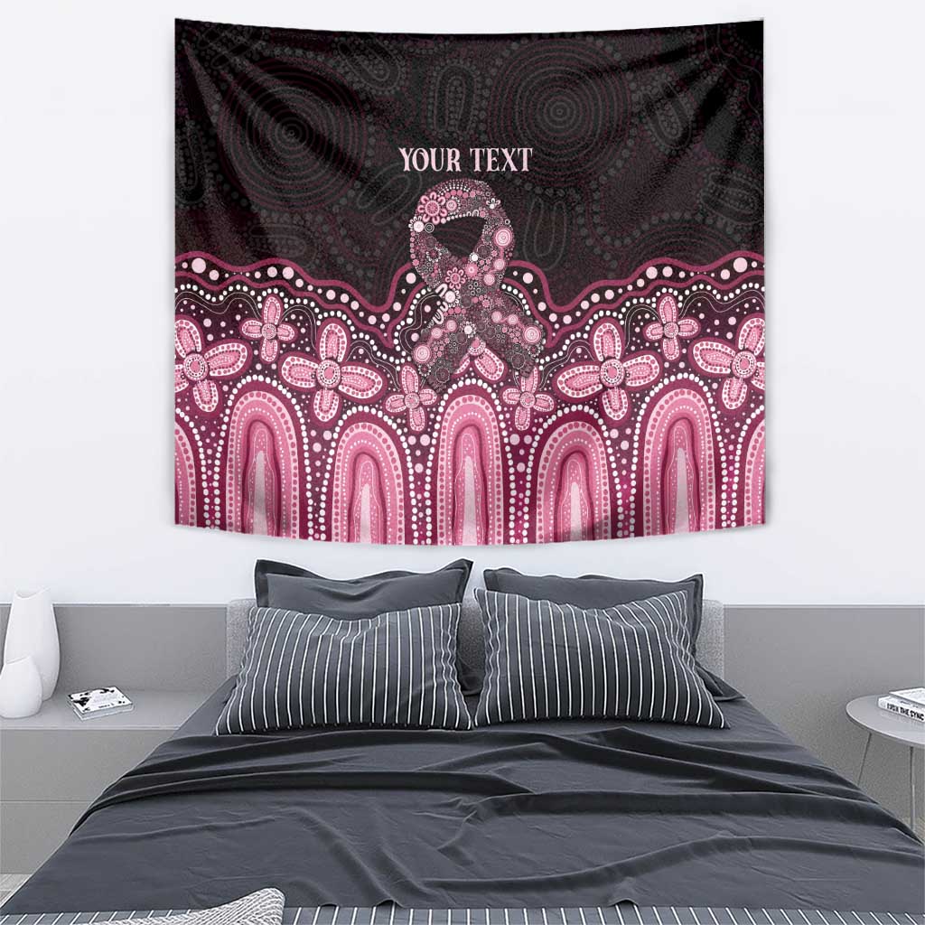 Australia Indigenous Personalized Tapestry Aboriginal Pink Ribbon Art