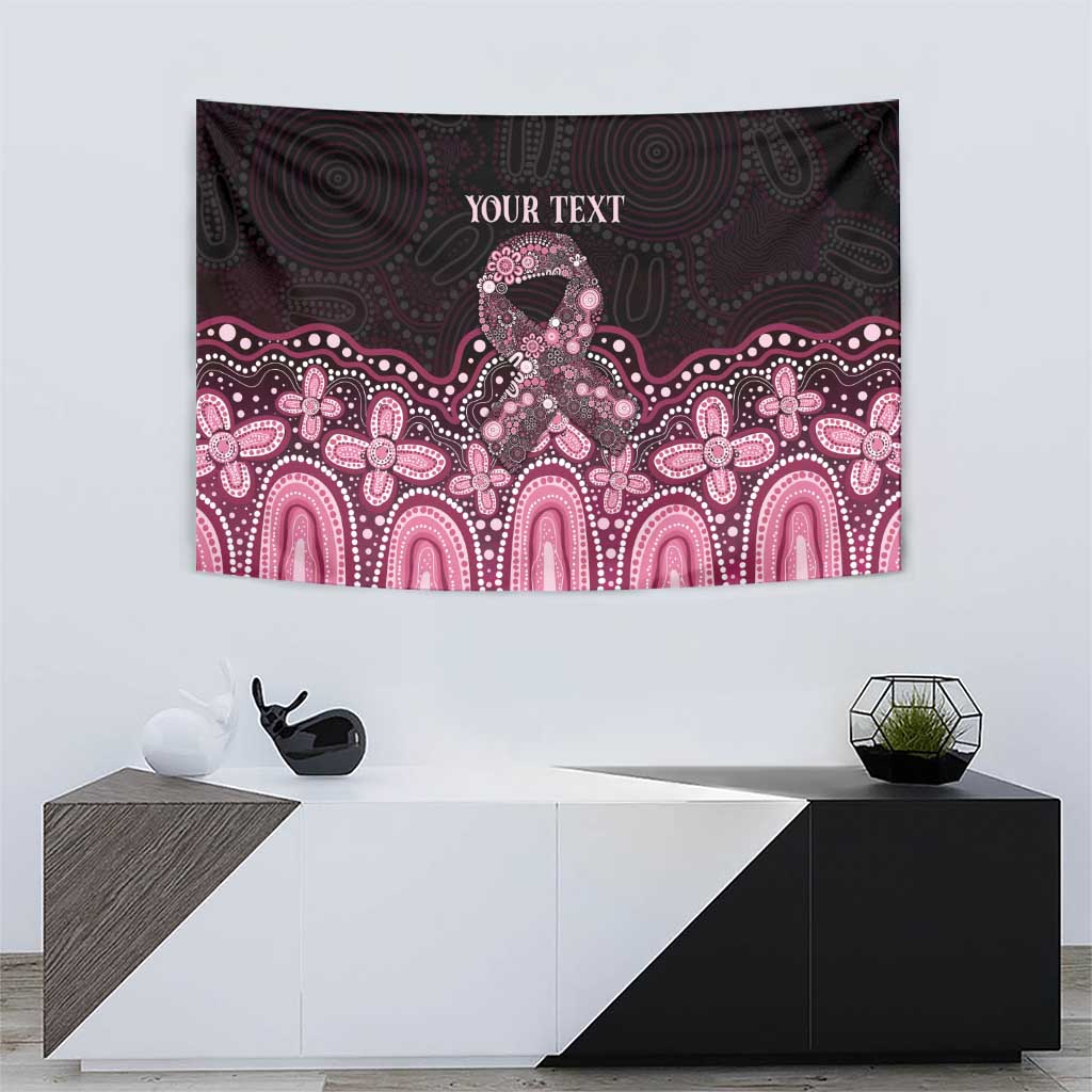 Australia Indigenous Personalized Tapestry Aboriginal Pink Ribbon Art