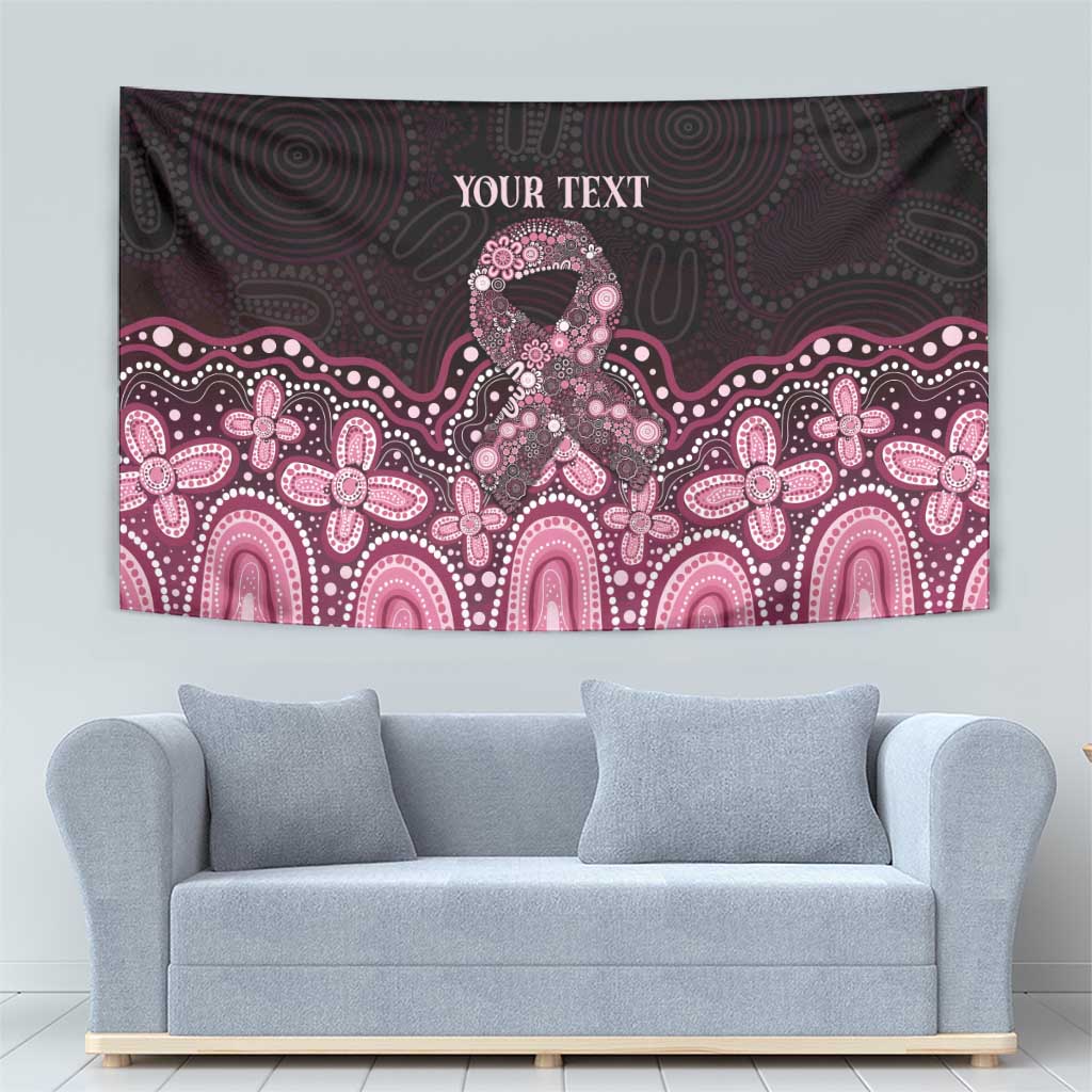 Australia Indigenous Personalized Tapestry Aboriginal Pink Ribbon Art