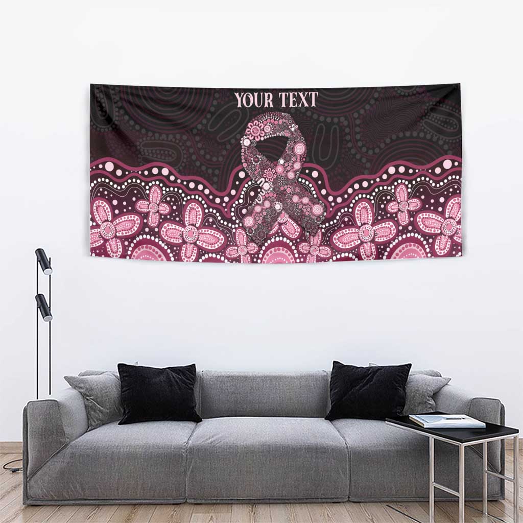 Australia Indigenous Personalized Tapestry Aboriginal Pink Ribbon Art