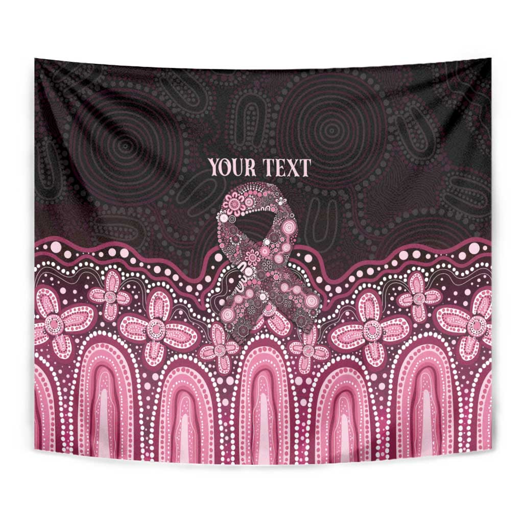 Australia Indigenous Personalized Tapestry Aboriginal Pink Ribbon Art