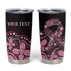 Australia Indigenous Personalized Tumbler Cup Aboriginal Pink Ribbon Art
