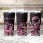 Australia Indigenous Personalized Tumbler Cup Aboriginal Pink Ribbon Art