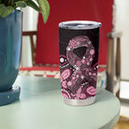 Australia Indigenous Personalized Tumbler Cup Aboriginal Pink Ribbon Art