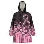 Australia Indigenous Personalized Wearable Blanket Hoodie Aboriginal Pink Ribbon Art