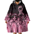 Australia Indigenous Personalized Wearable Blanket Hoodie Aboriginal Pink Ribbon Art