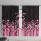 Australia Indigenous Personalized Window Curtain Aboriginal Pink Ribbon Art